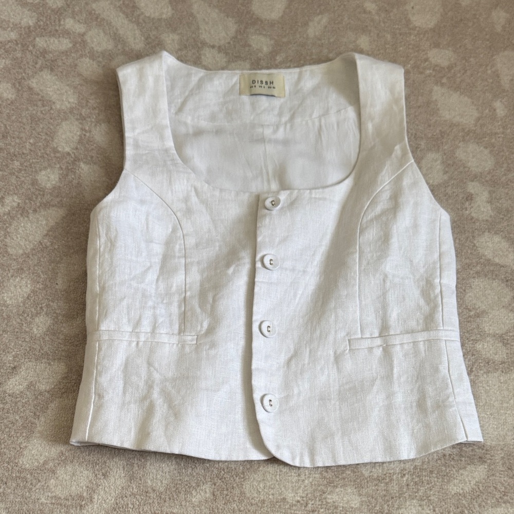 DISSH White Linen Vest